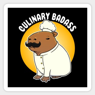 Culinary Badass Capybara Cartoon Sticker